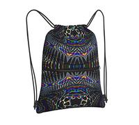 Oudrspo Visual Illusion Drawstring Backpack Bag Drawstring Zipper Backpack Sport Gym Travel Yoga Sackpack For Men Women