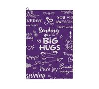 Oudrspo Warm & Encouraging Quotes Theme Print Multi-Functional Golf Towel | Absorbent Quick Drying 16x24in