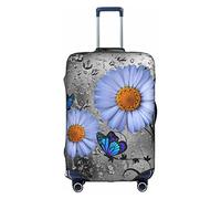 Oudrspo Watercolor Daisy Flower Butterfly Travel Luggage Cover Durable Suitcase Cover Fit 18-32 Inch Luggage