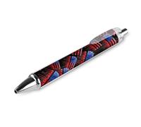 Oudrspo Watercolor Dripping U.S. Flag Ballpoint Retractable Pen 0.5mm Smooth Writing Black Ink Ball Point Note Taking Accessories For Office 1 PCS