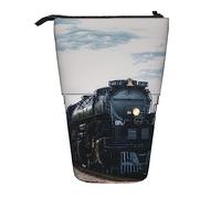 Oudrspo Watercolor Pine Cone Print Pencil Case Telescopic Pen Pouch Standing Pencil Holder with Zipper for Office