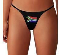 Oudrspo Waving South African Flag Women's G-String Thongs Sexy Low Waist Panties T Back Breathable Cheeky Underwear