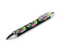 Oudrspo Weed1 Skull with Glasses Retractable Ballpoint Pens Black Gel Ink Pen Smooth Writing for Office Home Work
