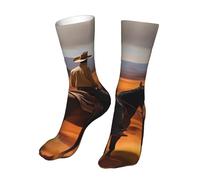 Oudrspo Western Desert Cowboy Cloud Print Funny And Crazy Socks With Novelty For Men,Women,Teens