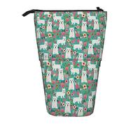 Oudrspo Westie Florals Cute Dog West Highland Terrier Dog Cute Pencil Case,Stand Pencil Pouch,Telescopic Pencil Case Stand Pencil Holder Pen Bag
