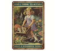 Oudrspo What A Wonderful World Aluminium Metal Tin Sign 16x12 Inch Home Plaque Poster Home Bar Pub Wall are Decor New