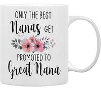 Oudrspo White 6 Nana Gifts Coffee Mug,Only The Best Nanas Get Promoted to Great Nana Coffee Cups Ceramic 11 Oz,Nana Birthday Gifts for Women,Mothers Day Gifts,Grandma Gifts from Grandchildren Tea Cup