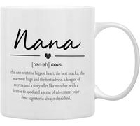 Oudrspo White 7 Nana Definition Coffee Mugs Mug,Nana Grandma Mother's Birthday Gifts for Granddaughter Grandson,Best Grandma Nana Gifts Double Side Printed Ceramic Mug Cup 11 Oz