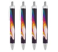 Oudrspo White Swan Abstract Colorful Black Pens Ballpoint Pen Ball Point Pen Smooth Writing Gel Pens Retractable 0.5 Fine Point for School Office White Swan Abstract Colorful Pattern 4 PCS