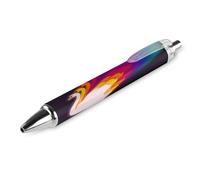 Oudrspo White Swan Abstract Colorful Black Pens Ballpoint Pen Ball Point Pen Smooth Writing Gel Pens Retractable 0.5 Fine Point for School Office White Swan Abstract Colorful Pattern 4 PCS