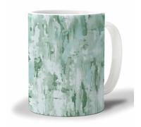 Oudrspo White Teal Green Coffee Mug, Retro Spring Green Tie-dye Abstract Tea Cup for Women and Men, Gifts for Mother's DayGift Graduation Gift