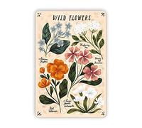 Oudrspo Wild Flowers Witch Symbol Chart Posters Full Moons Metal Signs Popular Science Retro Plaque Room Decor Club Garage Bar Wall Decor 12x16 inchses