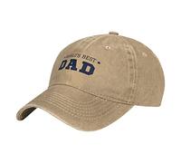 Oudrspo World's Best Dad Funny Father's Day Hat Adjustable Men Women Unisex Baseball Cap Washed Cotton Denim Natural