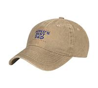 Oudrspo World's Best Dad -Funny Father's Day Star Hat Adjustable Men Women Unisex Baseball Cap Washed Cotton Denim Natural