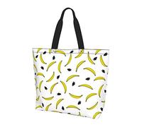 Oudrspo Yellow Bananas Strawberry Tote Bag For Women,Womens Tote Bags,Waterproof Tote Purse for Teacher,Gym,Work,School with interior Pocket
