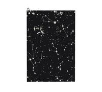 Oudrspo Zodiac Constellation Galaxy Black Starry Night Stars Glow Dark Midnight Golf Waffle Towel, Using Wet Dry Technology, Men's and Women's Golf Bag Accessories, with Mountain Buckle 24×16in.