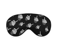 OudrspoYou Skeleton Middle Finger Sleeping Eye Mask Eye Shade with Adjustable Strap Blindfold for Airplane Travel