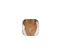 Oudtrof Chunky Gold Layered Necklaces Stack for Women Chunky Chain Necklace Stackable Choker Necklaces Trendy Paperclip Pendant Necklaces for Women Teen Girl Gifts, Zinc, No Gemstone