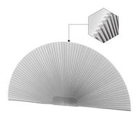 OUDUCK Arch Window Shades Light Filtering Half Circle Cellular Shades, Pleated Blinds Half Moon Window Shades for Semi Circle Windows, Easy Cut and Install, (Radius: 36", Grey & White)