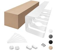 Oududianzi 1-Pack Under Desk Cable Management, Stainless Steel Cable Organizer Tray- 43CM, Includes Accessories, Keeping Cable Desk Tidy for Office and Home (White)