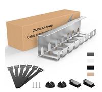 Oududianzi 1PACK Cable Management Under Desk, Cable Management Tray, Sturdy Steel Under Desk Cable Tray, Wire Organiser, Cable Tray Under Desk, Desk Cable Tidy for Office and Home
