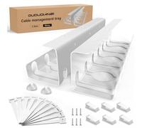 Oududianzi 2PCS White Minimalist Cable Duct Under Desk Cable Management Tray - 43cm