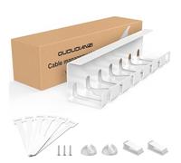 Oududianzi Cable Duct Desk, Cable Management Desk, Cable Management Desk, Cable Management Under Desk, 43 x 10 x 10 cm, Black, Pack of 1