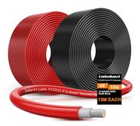 Oududianzi Solar Cable 6 mm² 15 m, Solar Panel Cable 10/15/20/30/50 m, Solar Panel Extension Cable 6mm2, Photovoltaic Cable 6mm2, Extension Cable for Solar Panel (15 m 6mm²)