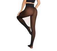 oufali Tummy Control Fleece Lined Tights Butt Lifting Pantyhose Fake Transluscent Thermal Leggings for Women, Cocoa Shade, L