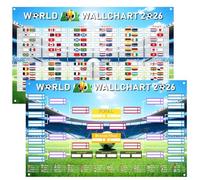 OUFANKADI 2026 World Football Cup Posters, 2-in-1 World Wall Chart Cup 100 X 60 cm, interactive Foldable Handwritten Team Information and Football Match Schedule Fan Poster Gift 1