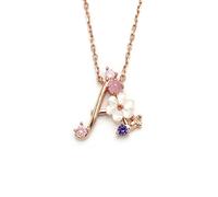 OUFANKADI Initial Necklace for Women, Rose Gold Necklace for Mum, Womens Letter Necklace, Jewellery Friendship Necklace, Personalised Birthday Gift for Mother Daughter Grandmother Sister Auntie (A)