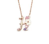 OUFANKADI Initial Necklace for Women, Rose Gold Necklace for Mum, Womens Letter Necklace, Jewellery Friendship Necklace, Personalised Birthday Gift for Mother Daughter Grandmother Sister Auntie (H)