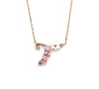 OUFANKADI Initial Necklace for Women, Rose Gold Necklace for Mum, Womens Letter Necklace, Jewellery Friendship Necklace, Personalised Birthday Gift for Mother Daughter Grandmother Sister Auntie (T)