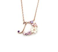 OUFANKADI Initial Necklace for Women, Rose Gold Necklace for Mum, Womens Letter Necklace, Jewellery Friendship Necklace, Personalised Birthday Gift for Mother Daughter Grandmother Sister Auntie (D)