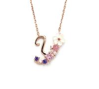 OUFANKADI Initial Necklace for Women, Rose Gold Necklace for Mum, Womens Letter Necklace, Jewellery Friendship Necklace, Personalised Birthday Gift for Mother Daughter Grandmother Sister Auntie (Y)