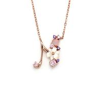 OUFANKADI Initial Necklace for Women, Rose Gold Necklace for Mum, Womens Letter Necklace, Jewellery Friendship Necklace, Personalised Birthday Gift for Mother Daughter Grandmother Sister Auntie (N)