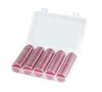 OUFEIJIA EUR 100 Pack 30mm Coin Capsules with 5-Color Inner Pads