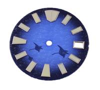 OUFEIJIA EUR 28.5mm Green Luminous Dial with Date Window for NH35 NH36 Movement Watch Making Kit(Blu)