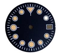 OUFEIJIA EUR 28.5mm Green Luminous Watch Dial Fits NH35/NH36 Automatic Movement, with Date Window Face Watch Making Kit