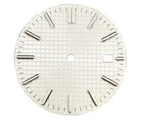 OUFEIJIA EUR 32mm Luminous Watch Dial for NH35A Movement, Rose Gold Modification Accessories Watch Making Kit(White 2)