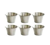 OUFEIJIA EUR 6 Pcs Set 304 Stainless Steel Mini Dipping Cup - 75ml Multipurpose Sauce Dish Corrosion-Resistant Condiment Bowl for BBQ Desserts