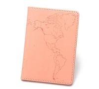 OUFEIJIA EUR DIY Coloring Passport Holder Leather Short Multi-Functional Book Ticket Compact Design(Rose)