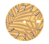 OUFEIJIA EUR NH35 Dial Green Luminous Watch Face for NH35A NH36 NH36A, 29mm Watch Making Kit(Gelb)