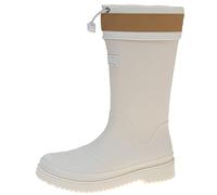 OUFEIJIA EUR Thick Sole Camping Boots Women's Mid-Calf Rain Waterproof Non-Slip Outdoor Wading with Drawstring Closure(Beige,7)
