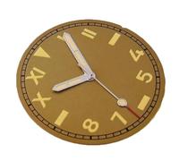 OUFEIJIA EUR Vintage 29mm Watch Dial for NH35/ NH36/ ETA /2824 /PT5000, Minimalist Display Watch Making Kit(Gelb)