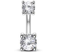 OUFER 16G Eyebrow Bar Stainless Steel 316L Rook Piercing Clear Round CZ Curved Barbell Cartilage Earring for Women 6 mm Helix Jewellery Lip Orbital