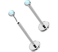 OUFER 2PCS 16G/20G Nose Lip Studs, G23 Solid Titanium Threadless Push in Nose Nostril Lip Labret Medusa Monroe Helix Cartilage Tragus Conch Lobe Piercing Jewelry for Women Men, 2pcs, 20g 12mm, 2mm