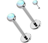 OUFER 2PCS 16G/20G Nose Lip Studs, G23 Solid Titanium Threadless Push in Nose Nostril Lip Labret Medusa Monroe Helix Cartilage Tragus Conch Lobe Piercing Jewelry for Women Men, 18g 12mm, Titanium