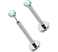 OUFER 2PCS 16G/20G Nose Lip Studs, G23 Solid Titanium Threadless Push in Nose Nostril Lip Labret Medusa Monroe Helix Cartilage Tragus Conch Lobe Piercing Jewelry for Women Men, 18g 12mm, Titanium