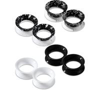 OUFER 8PCS 0g-9/16'' Silicone Tunnels, Stretchers Expander Gauges for Ears, Flexible Silicone Plugs, Double Flared Flesh Ear Piercing Jewelry for Women Men 00g